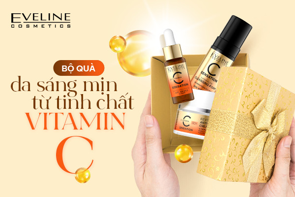 Da sáng xinh nhờ tinh chất vitamin C trong bộ quà Eveline